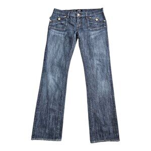 Rock &‎ Republic Jeans Womens Size 29, 33x31.5 Denim Blue Straight Flap Pockets